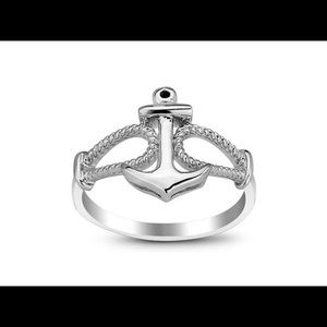 Sterling silver ring band ring anchor ring